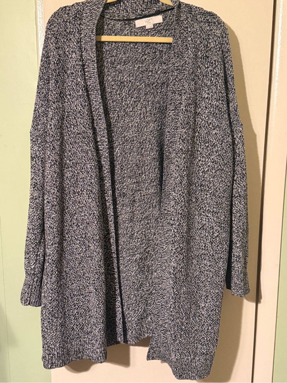 LOFT Black Marled Open-Front Women's Cardigan Sweater